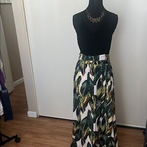 Fashion Nova Green Leaf tank maxi dress